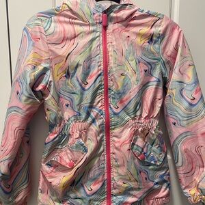 Bella & Birdie Girls Medium Bright Colourful Spring / Fall Hooded Jacket